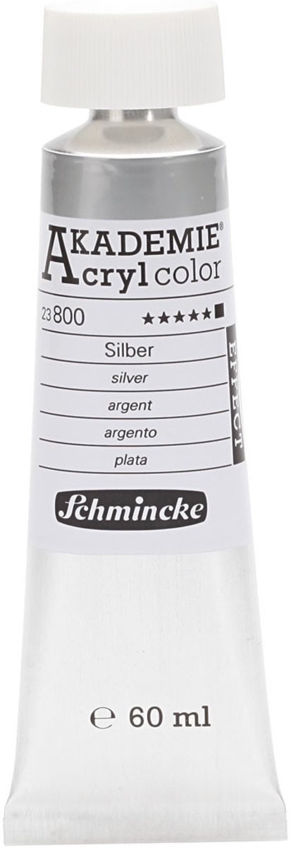 Schmincke AKADEMIE® Acryl color , silver (800), opaque, , 60ml [HOB-318840]